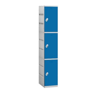 Locker Plástico Simple  de 3 puertas Azul