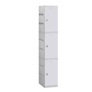 Locker Plástico Simple  de 3 puertas Gris