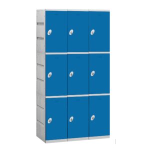 Locker Plástico Triple de 3 puertas Azul