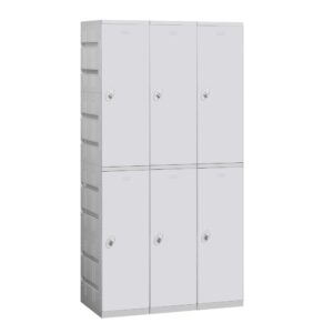 Locker Plástico Triple de 2 puertas Gris