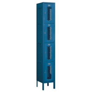 Locker Metálico Ventilado  Simple de 4 puertas Azul