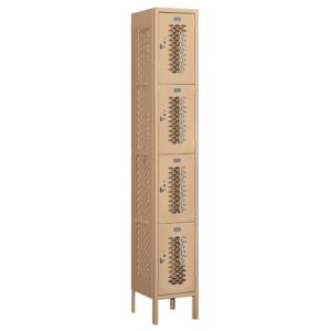 Locker Metálico Ventilado  Simple de 4 puertas Beige