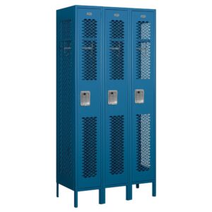 Locker Metálico Ventilado  Triple de 1 puerta Azul