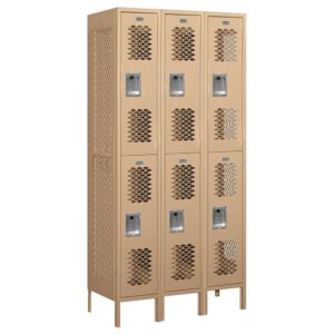 Locker Metálico Ventilado  Triple de 2 puertas Beige