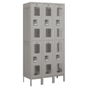 Locker Metálico Ventilado  Triple de 2 puertas Gris